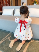 Girls dress 2021 new Korean summer dress polka dot cute thin section princess foreign style baby girl baby dress summer