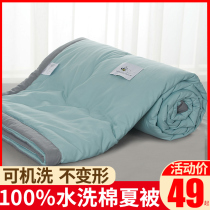 Washed cotton air conditioning by summer cool quilt core Summer thin Spring and autumn thin quilt Single children Summer summer quilt by machine washable
