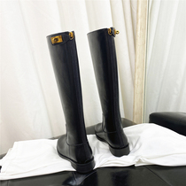 2021 new display feet small flat bottom long boot female dermis leather belt buckle knight boots with no drop cylinder high cylinder boots long cylinder boots woman