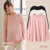 Pregnant woman t-shirt long sleeve pure cotton spring and autumn in pregnant woman with undershirt jacket with undershirt short sleeve t loose gestation dress spring clothing