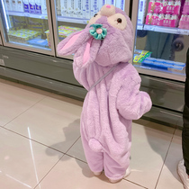 Bunny clothes baby baby crawling clothes girls jumpsuit childrens home clothes cartoon pajamas animal modeling COS