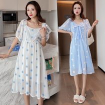 Pregnant womens foreign trade discount store mall counter withdrawal cabinet cut mark Womens tail cargo clearance chiffon embroidery dress tide