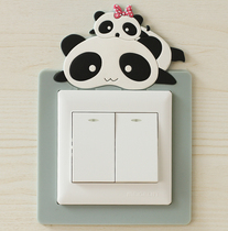 2 sets of cartoon luminous socket switch paste dustproof decorative cover free paste washable reusable Type 86