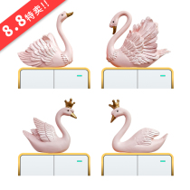 Swan switch stickers animal socket decorative stickers indoor wall stickers cute creative resin 3d three-dimensional socket protective cover