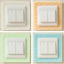 Soft glue-free switch sticker wall sticker protective cover 3d stereo luminous simple modern wall switch decorative cover European style