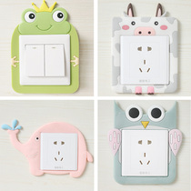 Type 86 luminous cartoon switch patch socket switch sleeve dust protection sleeve minimalist wall stickup decoration stick decoration cover