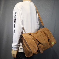 European and American fashion Mens portable big bag tide Men Outdoor Travel large capacity bag retro shoulder crossbody Sports mens bag