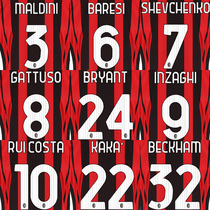 kitsbox21 22AC Milan Printing Number Classic Star Maldini Inzaghi Kaka Custom