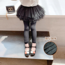 Girl Spring Autumn Season Skirt Pants Fake Two Pants Foreign Air Baby Outside Wearing Fashion Autumn Winter Children Web Yarn Pants Dress Spring Dress