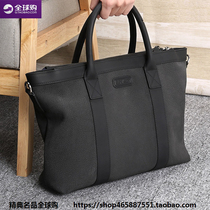 Hong Kong Mens Hand bag Mens Briefcase Leather Single Shoulder shoulder bag Leisure Fashion Business Computer Bag Tide