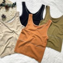 Extravagant Season 2105 Autumn Winter Woolen Circle Warm Fever Vest Her Bestie Meme Body Big Elastic Seamless Sleeveless Undershirt