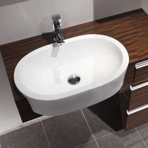 Bathroom semi-embedded Basin home semi-hanging wash basin ceramic hanging cabinet basin Oval washbasin Basin