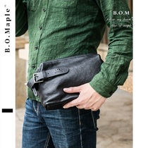  BOMaple high-end lambskin mens handbag business casual large-capacity clutch leather armpit folder bag