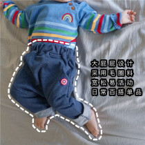 21 Spring autumn foreign trade baby boy Harun pants big fart pants soft pure cotton wool ring material loose PP pants