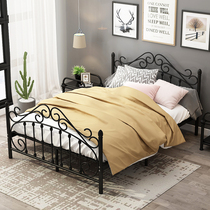  Wrought iron bed 1 5m single bed 1 8m double bed Princess iron frame bed European style 1 5 iron bed Simple and modern