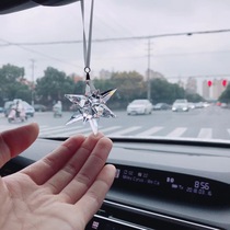 Car Pendant Upmarket Crystal Snowflake Stars Hammer Stars Car Hang Creative Lady Car Hanging Ornament Rearview Mirror Pendant