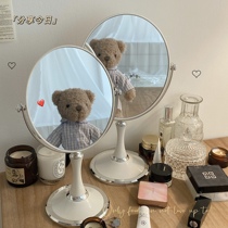ins wind girl heart desktop desktop makeup mirror European net red double-sided mirror dormitory princess rotating dressing mirror