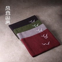 Fenggu Shanfang Chinese style Zen cotton and linen tea towel creative long cleansing towel thickened absorbent tea ceremony tea mat rag