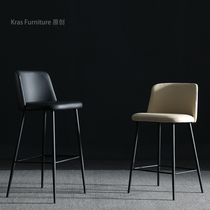 Light luxury bar chair modern simple high foot chair leather Home Island dining chair ballet bar chair high stool bar stool