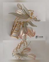 Original design Tulip butterfly wrapped flower hair grab clip can be equipped with Han Chinese element cheongsam