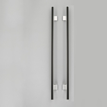 Shop paved with custom-made glass door handle door handle wooden door handle with frame door aluminum handle wire drawing black