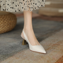 Givenivan method minimalist fashion ~ Baotou sandal womens summer fine heel pointed heels in heels 5 5cm