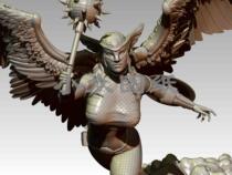 D000669 Eagle Women's Hawkgirl Table Game Battle Chess 3D Printing Model STL Hand-in-Hand High-precision Material File
