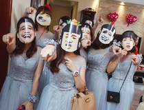Wedding Funny Mask Tennis Red Wedding Celebration to greet the whole demagogic and groom props tug-of-war games pranks on hilarious headgear