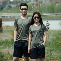 Physical army training outdoor training suit for men and women summer speed-dried camouflage clothing short sleeve T - shirt pants