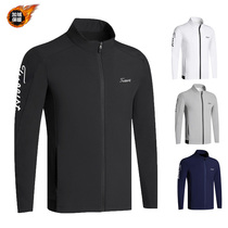 Golf mens coat autumn and winter jacket plus velvet warm golf windbreaker waterproof casual sports top white