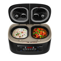 Non-cooking rice cooker Household double-door Mandarin duck multi-function one-pot dual-use double-pot double-body intelligent rice cooker