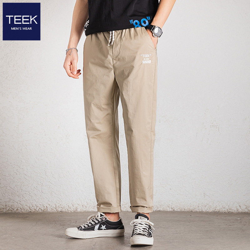 TEEK2021 spring new mens casual pants trend young pants spring and autumn version of the Korean version of straight pants