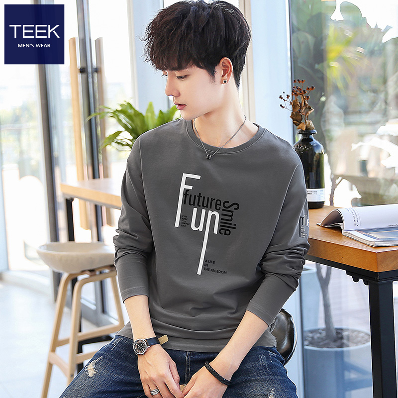 TEEK spring mens long-sleeved t-shirt Spring and autumn 丅 wear cotton 桖 and spring dress t-shirt outside