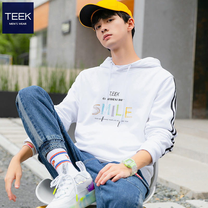 TEEK mens spring clothing hoodie tidal card Korean version of the tide student coat spring cotton long-sleeved hooded top