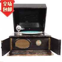 Modu foreign goods Western antique box type PARLOPHONE desktop 78 turn hand-cranked phonograph sound quality excellent