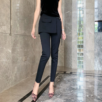 European station spring and autumn womens European womens 2020 New temperament foreign style high waist thin Capri pants Joker Tide pants