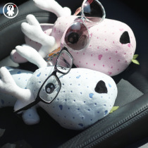 Car ornaments cartoon deer ornaments bamboo charcoal doll along the road safe meaning car supplies bamboo charcoal bag decoration