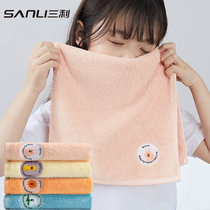 3 Sanli childrens towel boy bath wash face princess girl medium small rectangular 2021 New Cotton