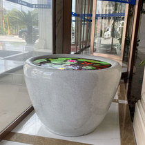 Ceramic fish tank large extra large fish basin living room household water lily basin balcony Lotus Cylinder water tank large flower pot