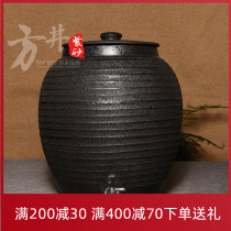 Self-tea water purple sand water cylinder coarse pottery with tap ceramic water storage tank tea cylinder ceramic self-produced self-pin