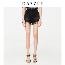 DAZZLE to su 2021 summer new item raw edge hole split jeans shorts women 2D2R1271A