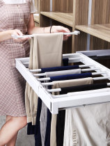 Pants rack telescopic wardrobe home hanging pants rack hardware accessories multifunctional pants drawer cabinet underwear hanging pants storage rack