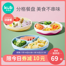Keyobi baby grid plate Household suction cup bowl Auxiliary food bowl Baby drop-proof childrens tableware Silicone bowl