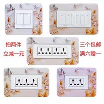 Plug-board outer frame Electric socket switch protective sleeves Wedding Room Border frame Outer frame with pattern decor sticker small freshener