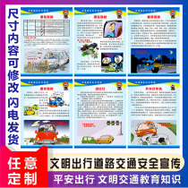 Road traffic safety publicity knowledge poster civilized travel comics driver behavior popular science slogan customization