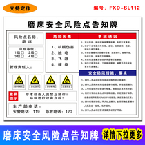 Grinder safety risk point notice board Beware of electric shock electric hazard warning occupational hazard notification card