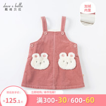 David Bella Girls Strap Dress Corduroy Dress 2021 Winter Dress Children Girl Baby Girl