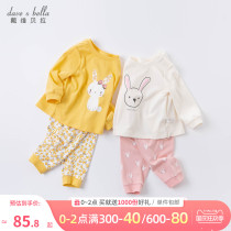 David Bella childrens clothing childrens pajamas autumn cotton set Baby Home clothing Children Baby long sleeve female