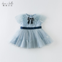 David Bella childrens clothing 2021 summer new girl dress childrens baby Western style princess dress girl gauze skirt