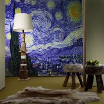 Van Gogh starry sky art mosaic background wall cut painting living room aisle porch puzzle star moon night mural